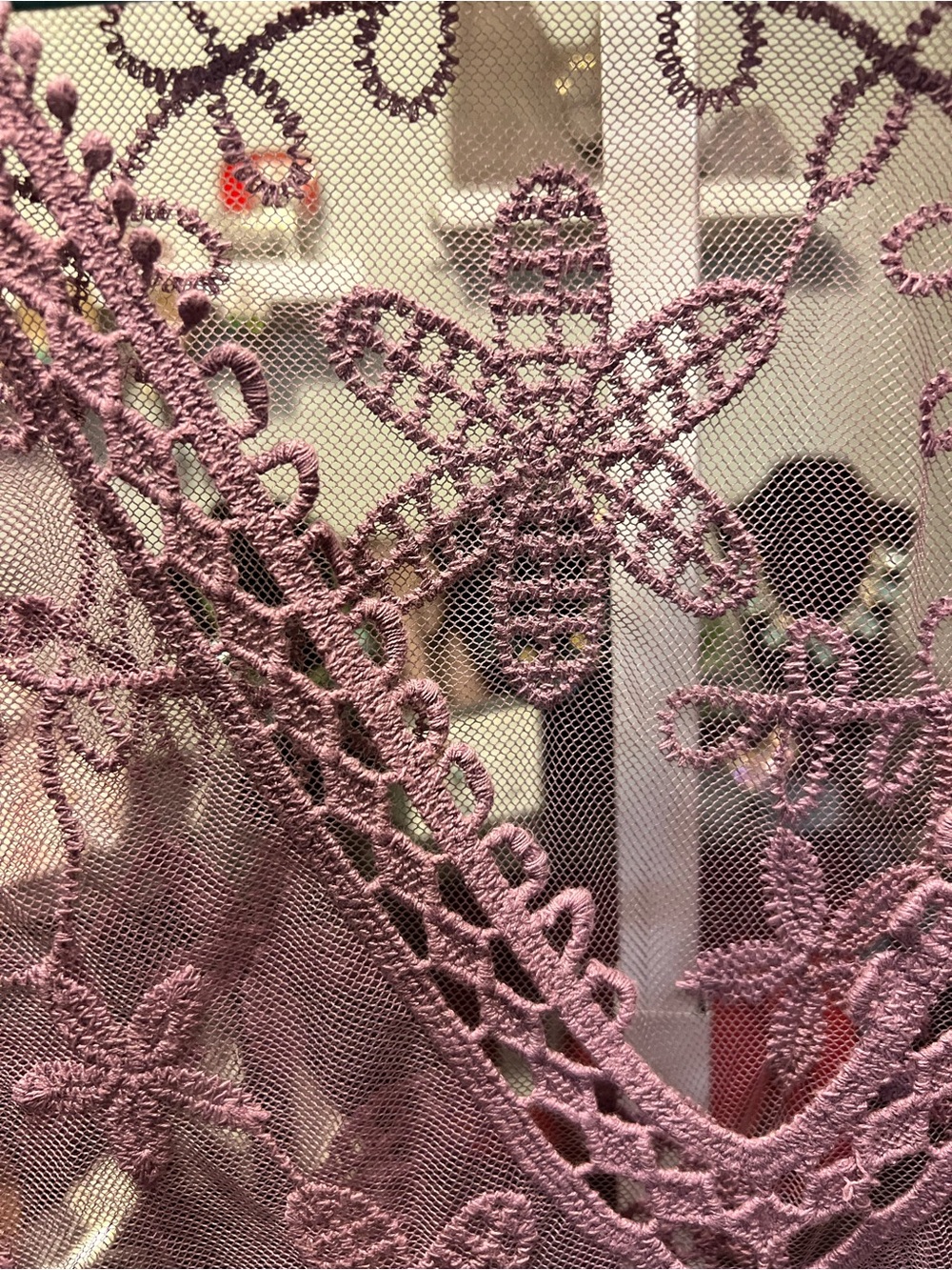 Lavender Embroidered Lace Tunic - Picture 2 of 5
